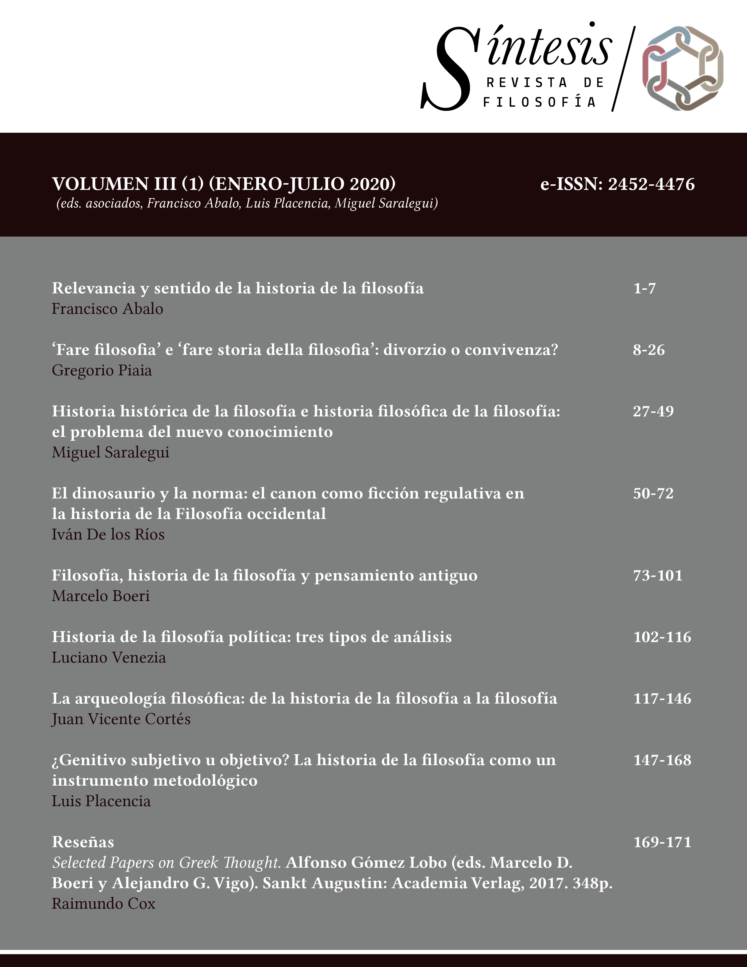 Fiosofía e historia de la filosofía